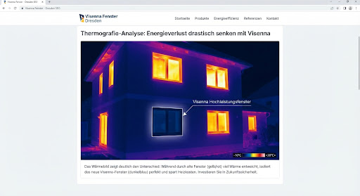 Zdjęcie termowizyjne domu pokazujące straty ciepła