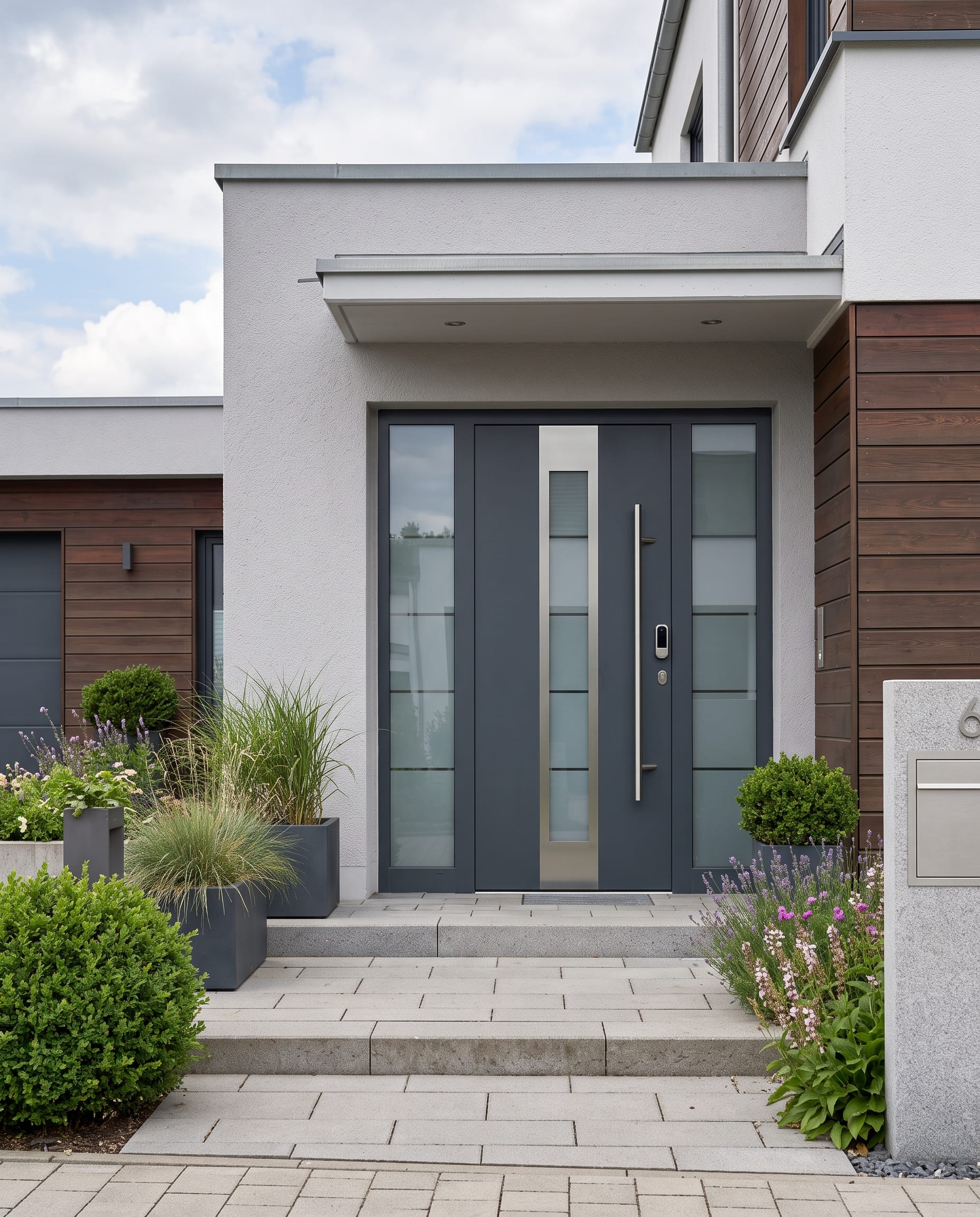 Moderne Aluminium-Haustür für Neubau in Augsburg