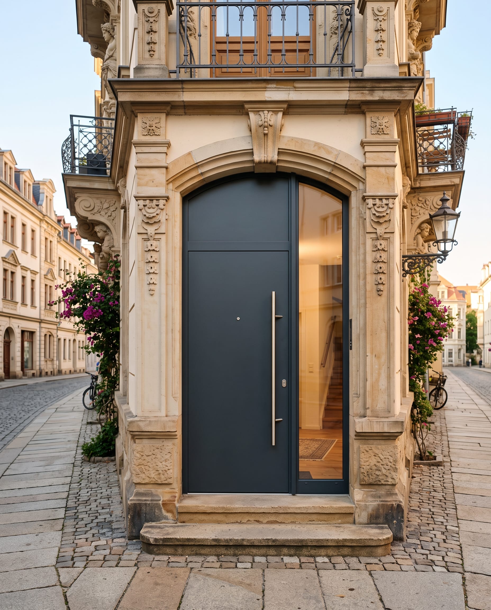 Moderne Haustür mit Seitenteil in Dresden