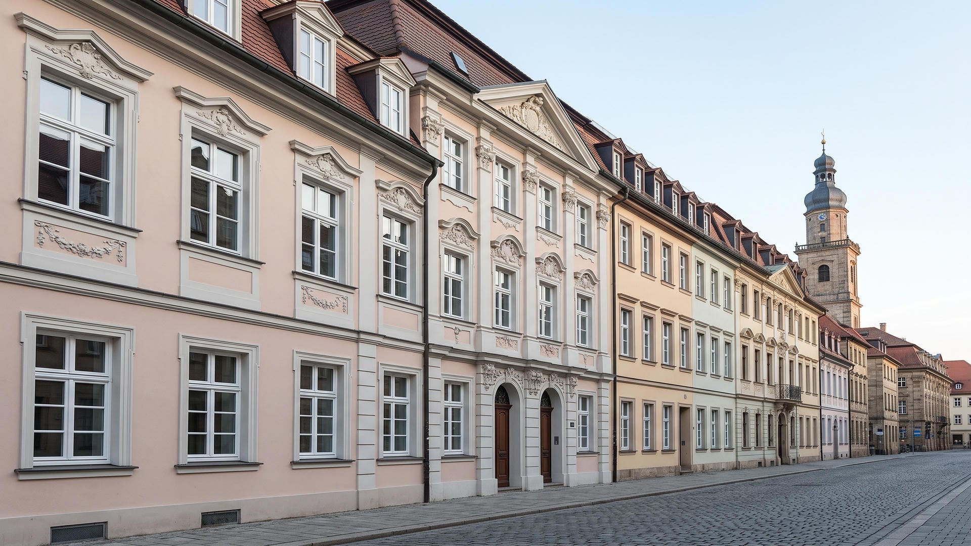 Historische Altstadt von Erlangen mit sanierten Fenstern