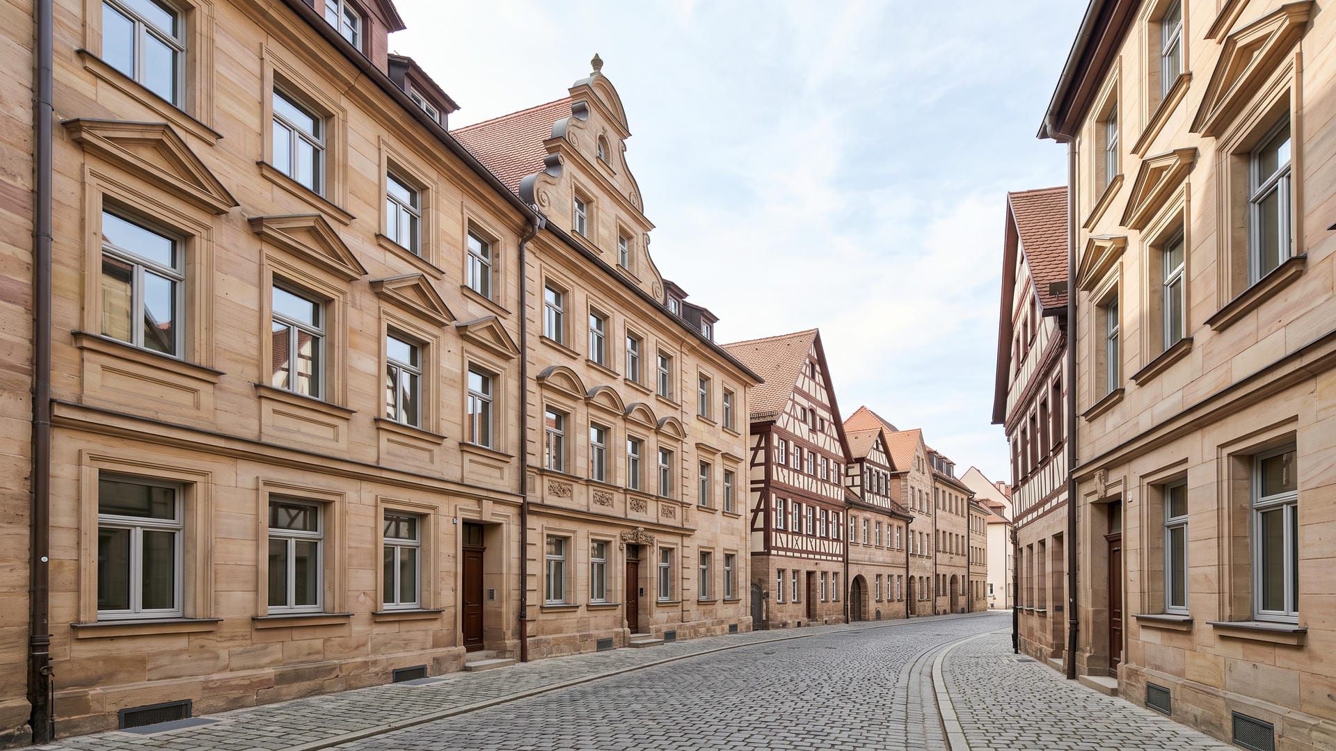 Historische Altstadt von Fürth mit denkmalgerecht sanierten Fenstern