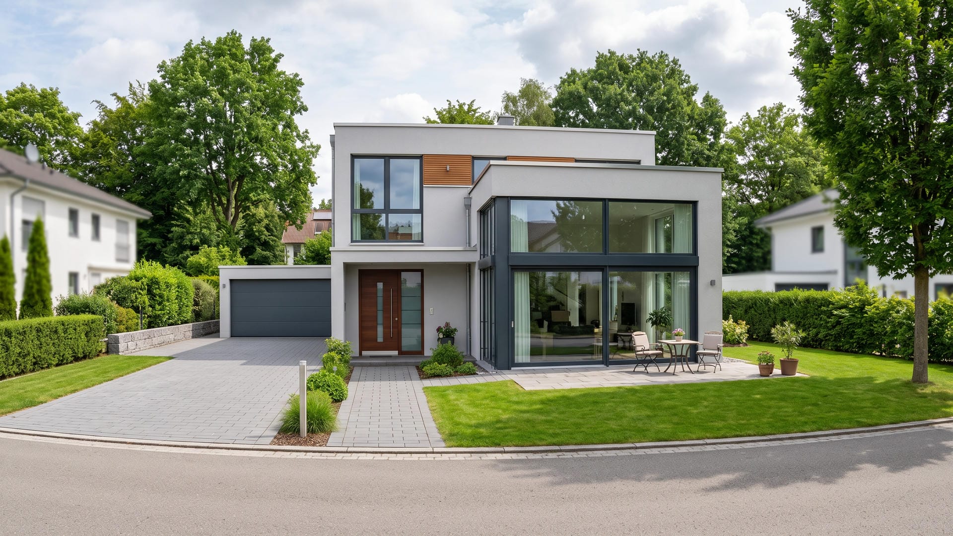 Modernes Eigenheim in einem äußeren Stadtbezirk von Ingolstadt