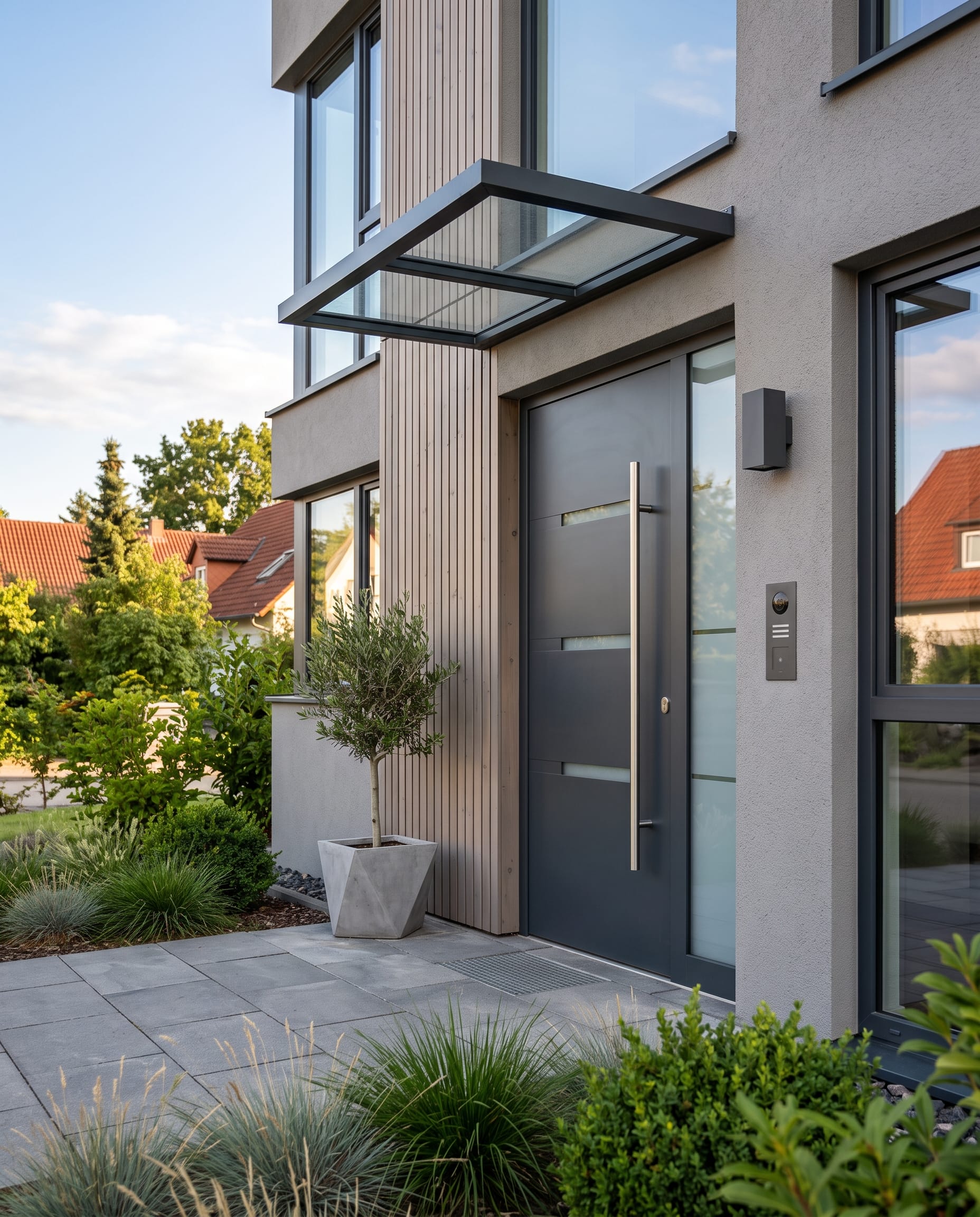 Moderne Aluminium-Haustür für Neubau in Ingolstadt