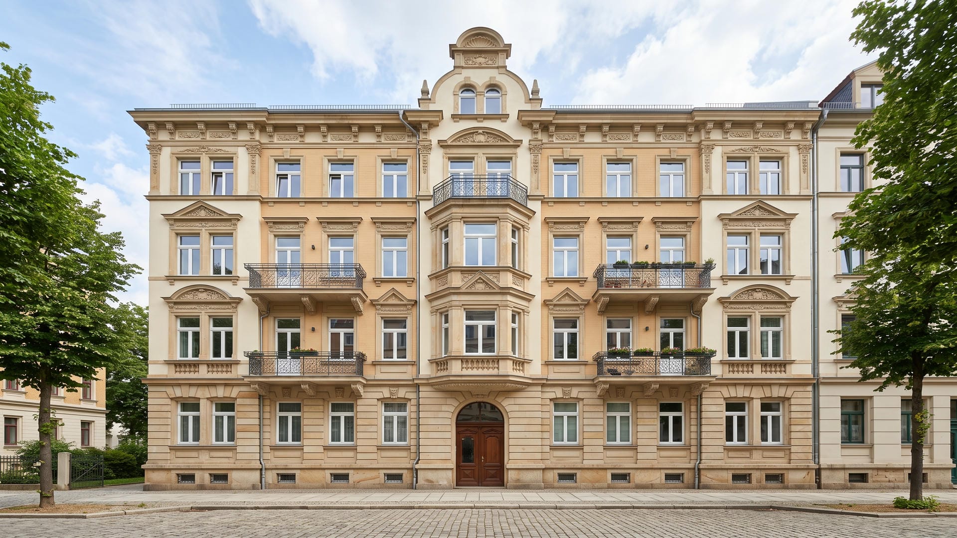 Saniertes Gründerzeitgebäude mit neuen Fenstern in Plauen