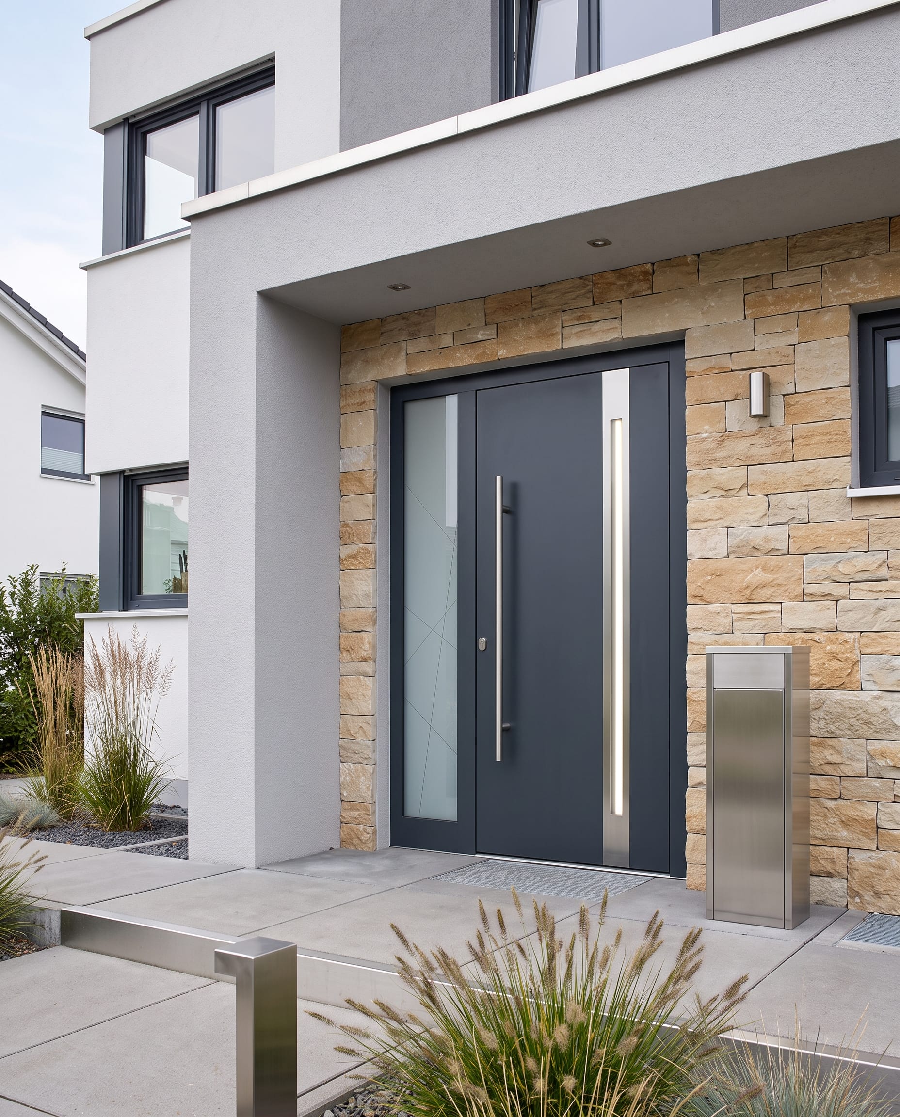 Moderne Aluminium-Haustür für Neubau in Würzburg